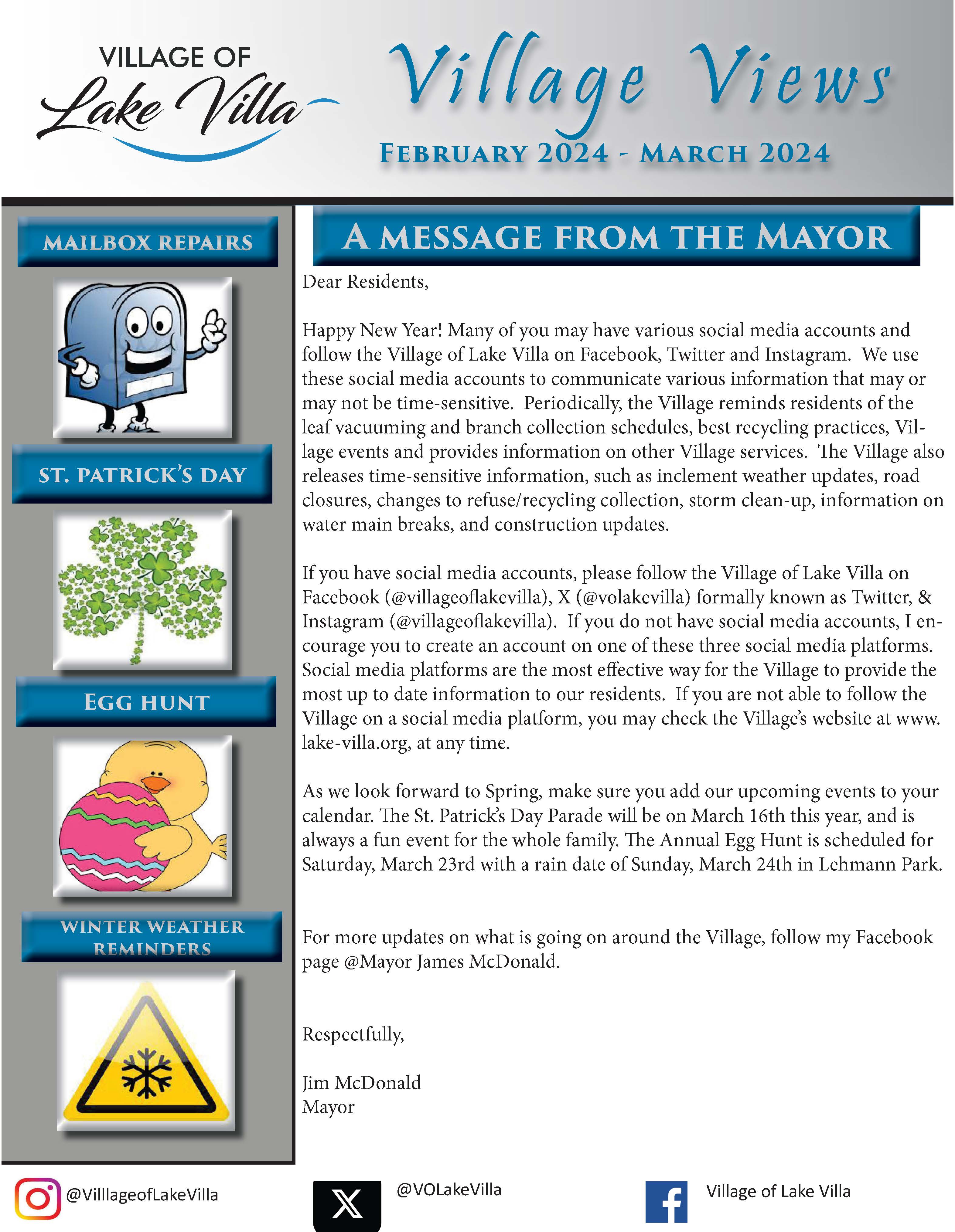 Village Newsletter / Lake Villa, Illinois